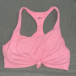 Alo Yoga macaroon pink crop top
